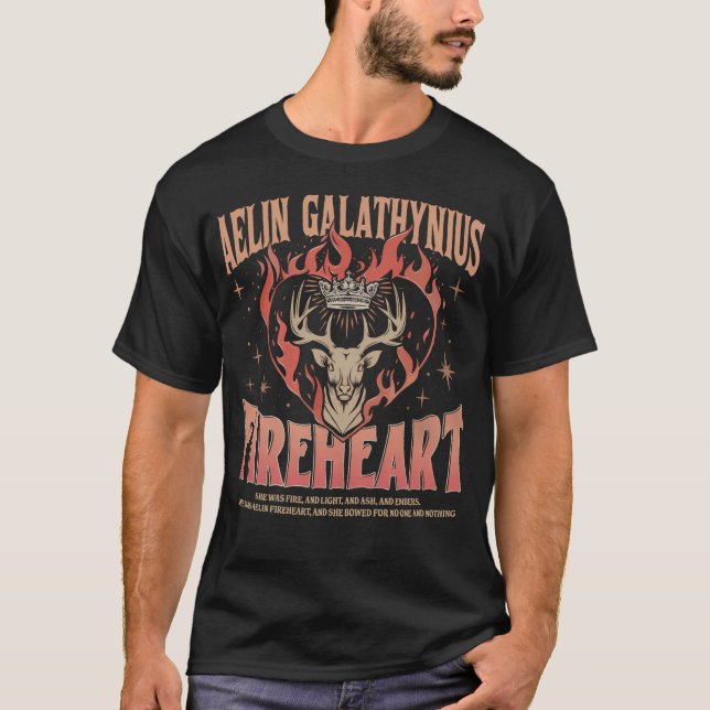 Aelin Galathynius Fireheart Tron av glas Bokälskar T Shirt (Framsida)