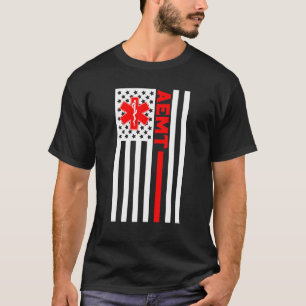Aemt USA flagga Patriotic Medical Medical Technici T Shirt