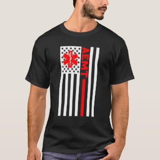 Aemt USA flagga Patriotic Medical Medical Technici T Shirt