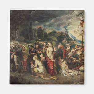Aeneas förbereder sig att leda trojansna in i exi magnet