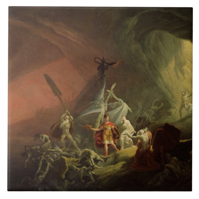 Aeneas och sibylen, c.1800 (olja på kanfas) kakelplatta (Framsidan)