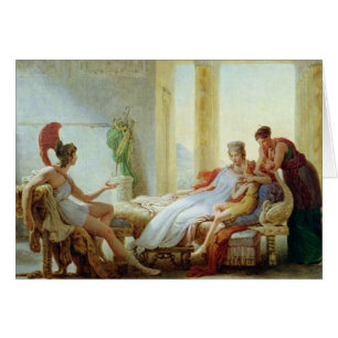 Aeneas träffande Dido av katastrofen på Troy Hälsningskort