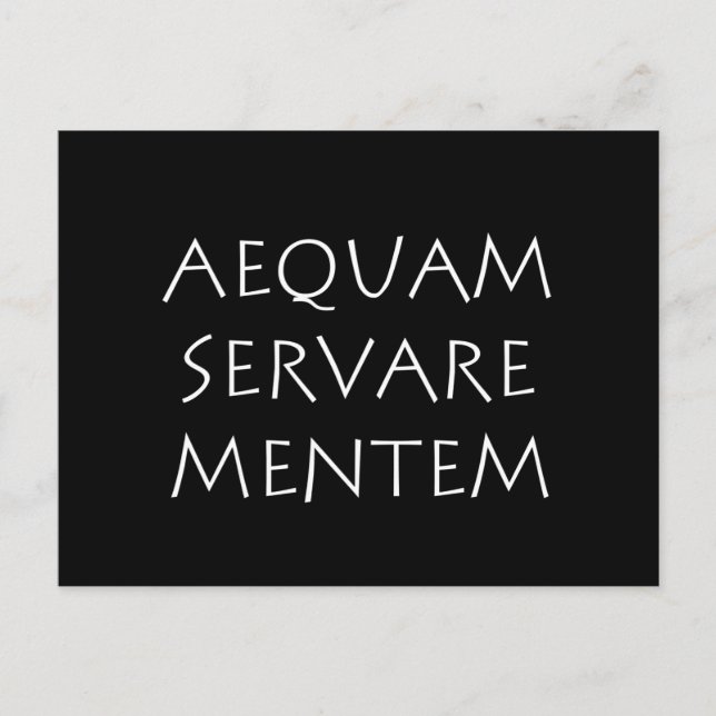 Aequam servare mentem vykort (Framsida)