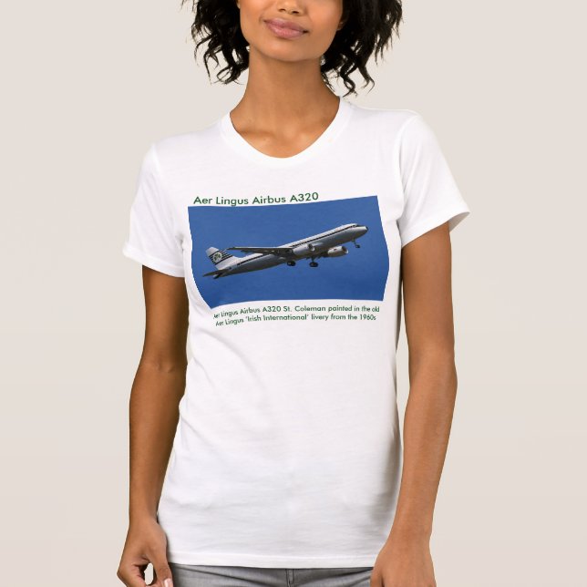 Aer Lingus Airbus A320-bild för kvinnors t-shirt (Framsida)
