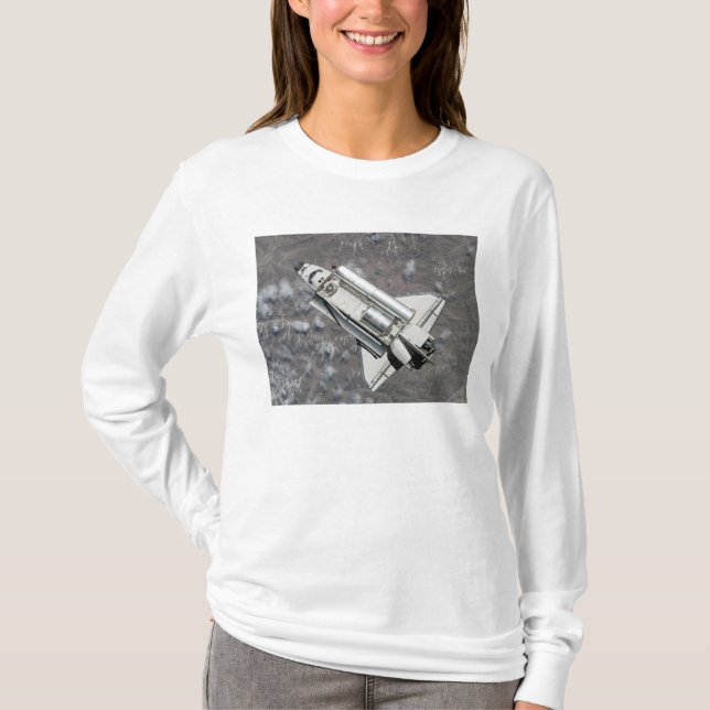 Aeralvy av upptäckten av rymdfärgsfartyg tee shirt (Framsida)