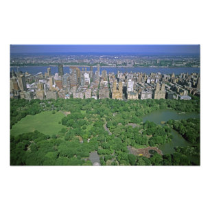 Aeralvy över Central Park och västern Fototryck