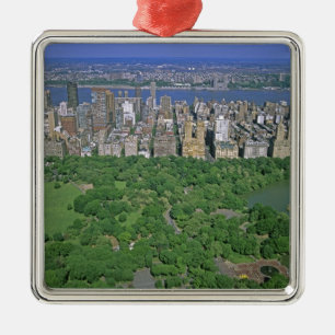 Aeralvy över Central Park och västern Julgransprydnad Metall
