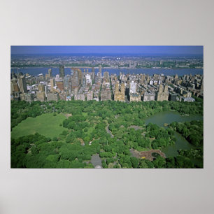 Aeralvy över Central Park och västern Poster