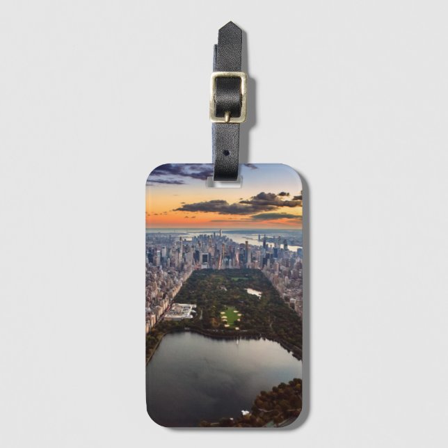 Aeralvy över Central Park vid Sunset Bagagebricka (Framsida vertikal)
