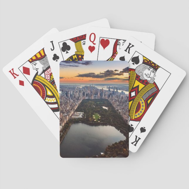 Aeralvy över Central Park vid Sunset Casinokort (Baksidan)