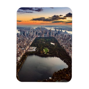 Aeralvy över Central Park vid Sunset Magnet