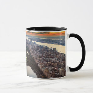 Aeralvy över Central Park vid Sunset Mugg