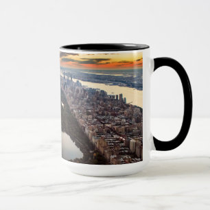 Aeralvy över Central Park vid Sunset Mugg