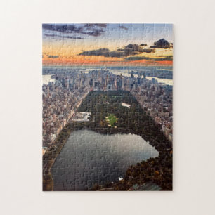 Aeralvy över Central Park vid Sunset Pussel
