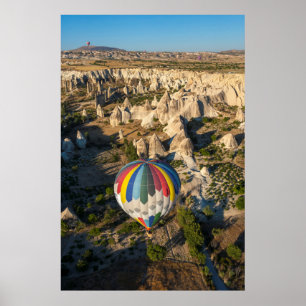 Aeralvy över Luftballonger, Cappadocia Poster