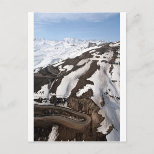 Aereriskt perspektiv på skidorten Valle Nevado Chi Vykort