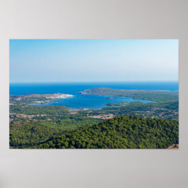 Aeresändning om Menorca från toppmötet i Monte Tor Poster