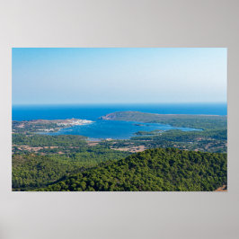 Aeresändning om Menorca från toppmötet i Monte Tor Poster