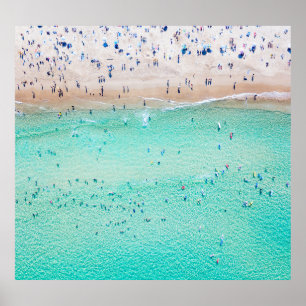 Aerial Bondi Beach, Sydney, sommar. Poster