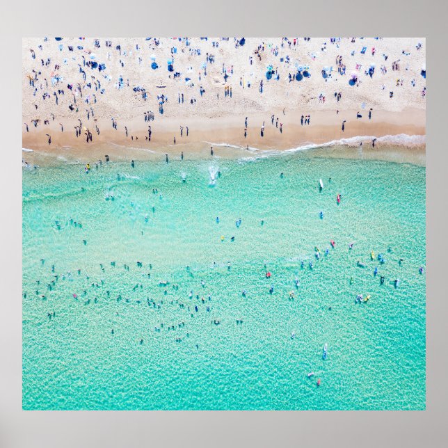 Aerial Bondi Beach, Sydney, sommar. Poster (Framsidan)
