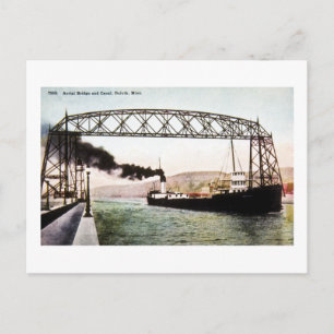 Aerial Bridge and Canal, Duluth, Minn. Vykort