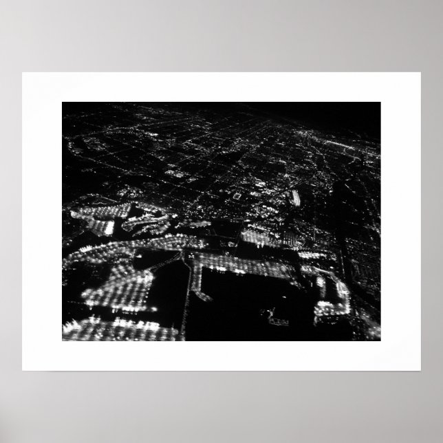 Aerial California Black and White Photography Poster (Framsidan)