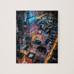 Aerial Cityscape på natten Pussel