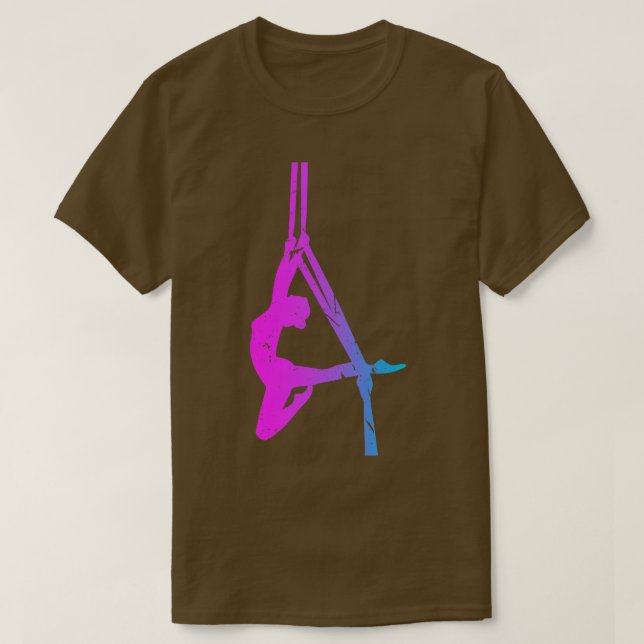 Aerial Dancer Silhouette Aerial Silke Yoga T Shirt (Design framsida)