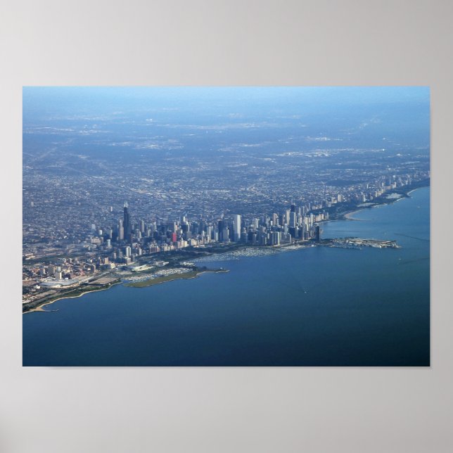 Aerial Downtown Chicago 11x16 Poster (Framsidan)