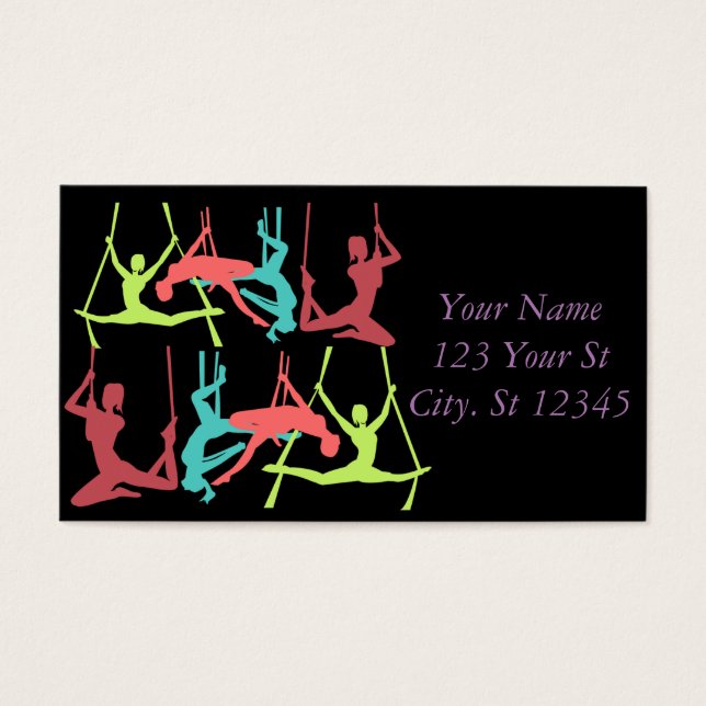 Aerial Fitness Poses Thunder_Cove Visitkort (Framsidan)