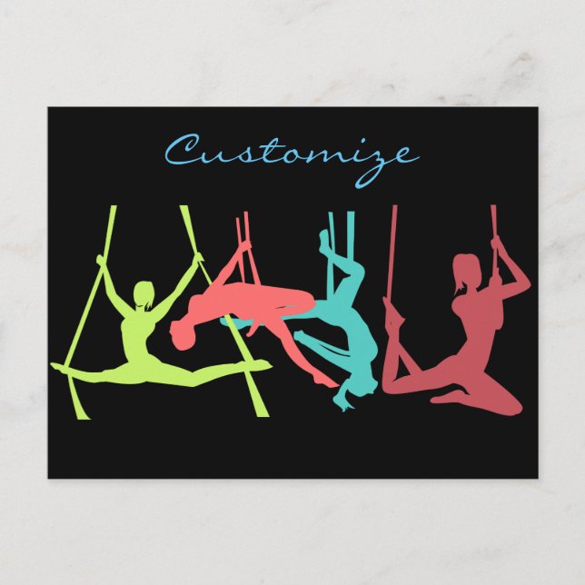 Aerial Fitness Poses Thunder_Cove Vykort (Framsida)