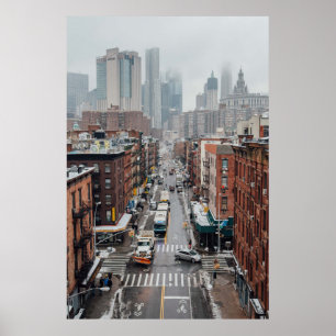 AERIAL FOTO AV CITYSCAPE UNDER DAGYTIDEN POSTER
