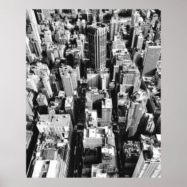 AERIAL GRAYSCALE-FOTOGRAFI AV BYGGNAD POSTER (Framsidan)