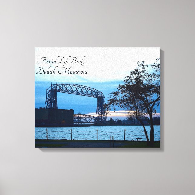 Aerial Hiss Bridge Duluth, Minnesota Print Canvas (Framsida)