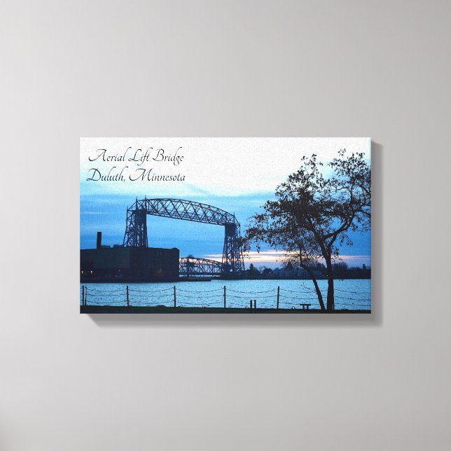 Aerial Hiss Bridge Duluth, Minnesota Print Canvas (Framsida)