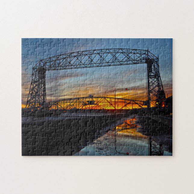 Aerial Hiss Bridge Duluth Minnesota Pussel (Horisontell)