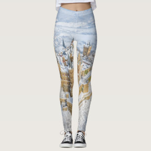 Aerial Hohenzollern Castle: Tyskland snöskiva. Leggings