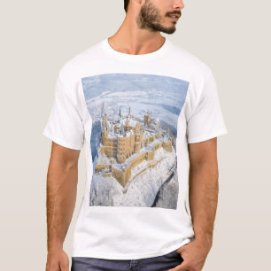 Aerial Hohenzollern Castle: Tyskland snöskiva. T Shirt