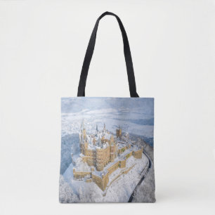 Aerial Hohenzollern Castle: Tyskland snöskiva. Tygkasse