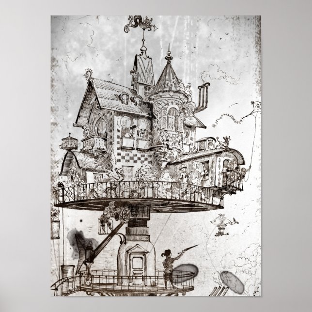 Aerial House Maison Tournante Poster (Framsidan)