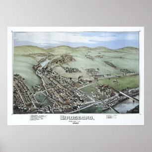 Aerial Karta Birdsboro PA Pennsylvania Poster 1890