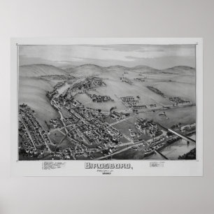 Aerial Karta Birdsboro PA Pennsylvania Poster 1890