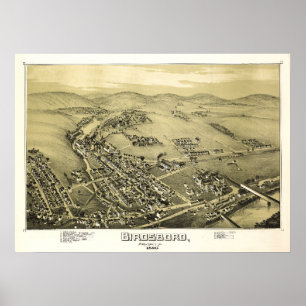 Aerial Karta Birdsboro PA Pennsylvania Poster Berk