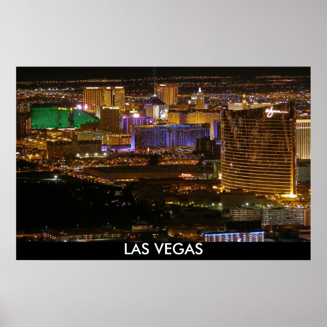 Aerial Las Vegas Strip på natten - hög höjd Poster (Framsidan)
