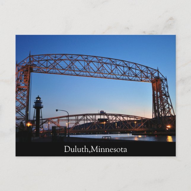 Aerial Lift Bridge Duluth Minnesota Vykort (Framsida)