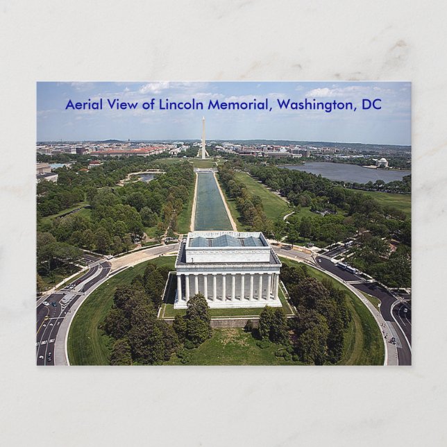 Aerial Lincoln Memorial Washington DC Sympathy Vykort (Framsida)