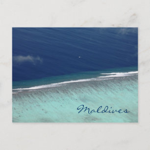 Aerial Maldives coral reef Postcard Vykort