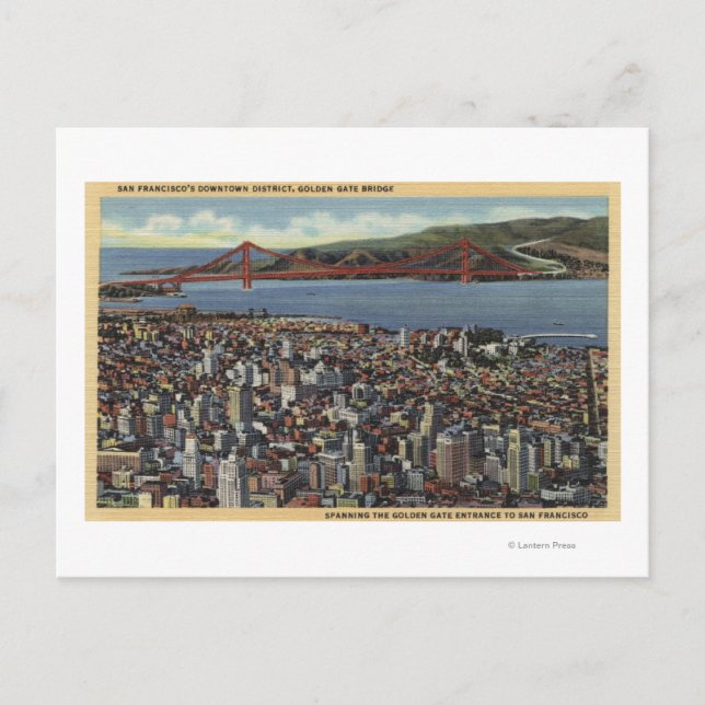 Aerial of Entire Downtown Vykort (Framsida)