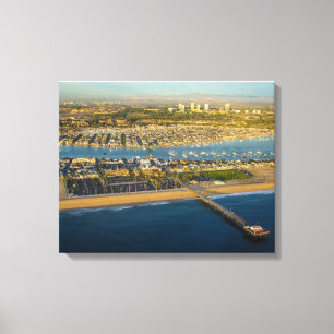 Aerial of Newport Beach California Canvastryck