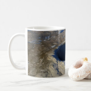 Aerial Pingualuit Crater, Quebec, Kanada. Kaffemugg